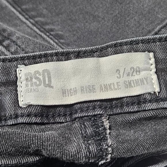 RSQ High Rise Ankle Skinny Jeans Womens Size 3 Black Denim Pants Juniors - Picture 4 of 5